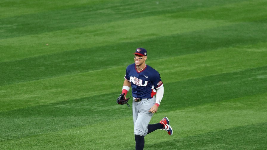 2026 World Baseball Classic – Semifinals – United States v Dominican Republic MIAMI, FLORIDA - MARCH 15: Aaron Judge #99 of Team United States celebrates after the 2-1 victory against Team Dominican Republic at loanDepot park on March 15, 2026 in Miami, Florida. Megan Briggs/Getty Images/AFP (Photo by Megan Briggs / GETTY IMAGES NORTH AMERICA / Getty Images via AFP)