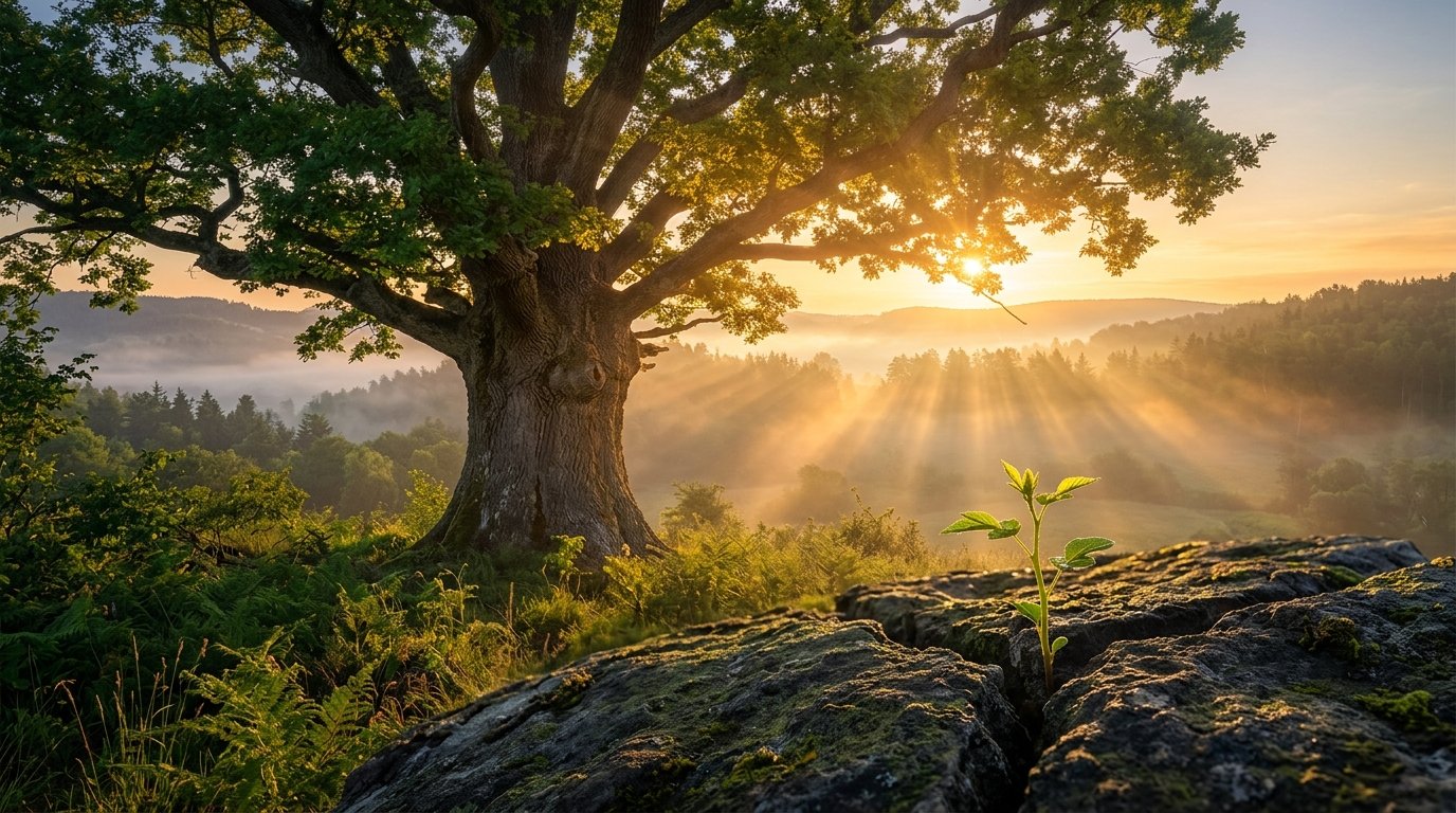 Ancient_tree_and_green_sprout_202607291231 Ancient_tree_and_green_sprout_202607291231