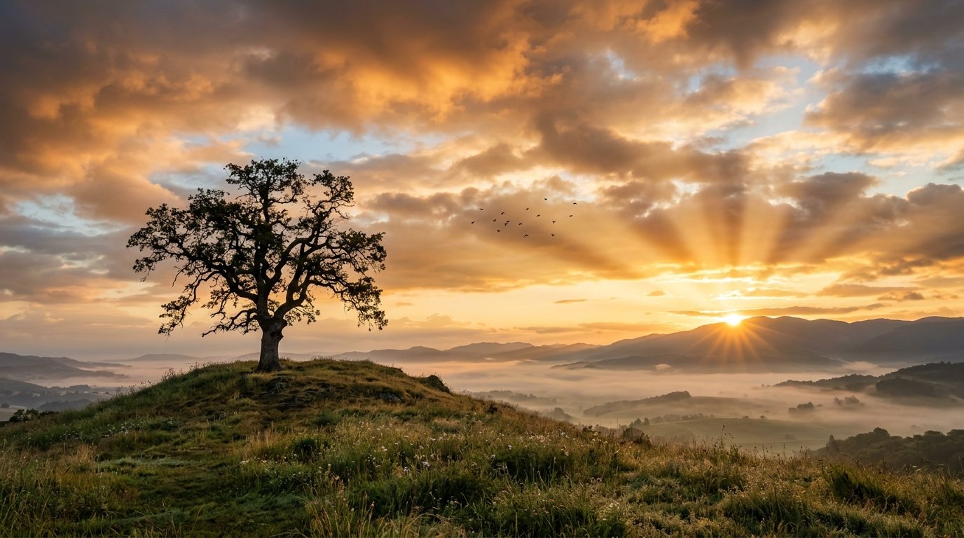 Lone_tree_on_hill_sunrise_202607211037 Lone_tree_on_hill_sunrise_202607211037