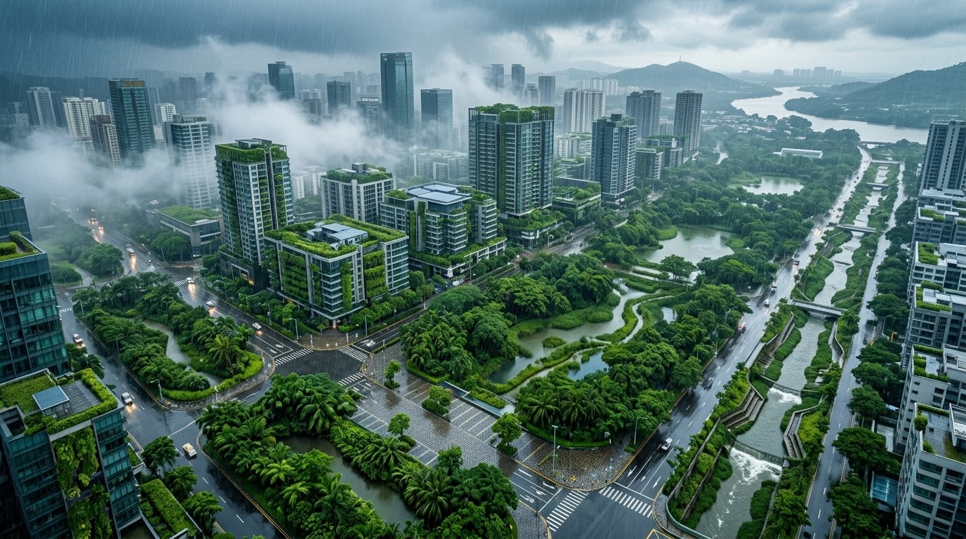 Rain_falling_on_tropical_city_c4671299 Rain_falling_on_tropical_city_c4671299
